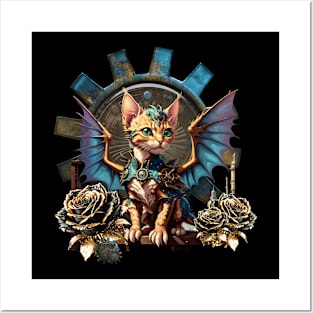 Wonderful fantasy steampunk cat. Posters and Art